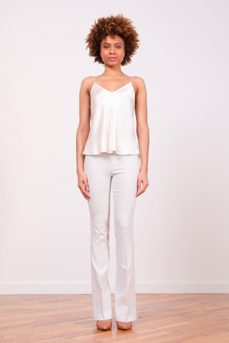 Pants | AVENUE MONTAIGNE Bellini Seersucker Beige