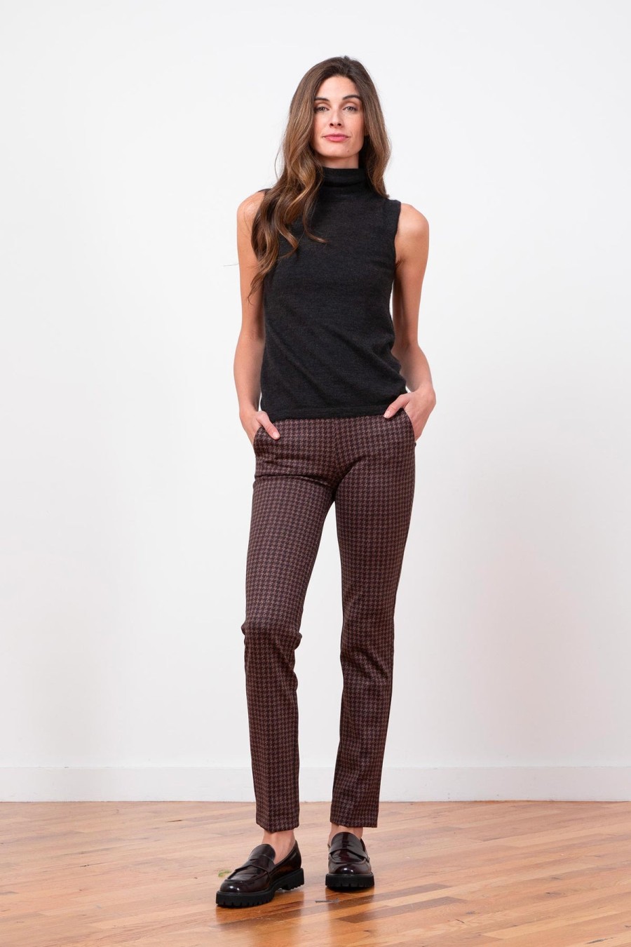 Pants | AVENUE MONTAIGNE Louis Houndstooth Copper