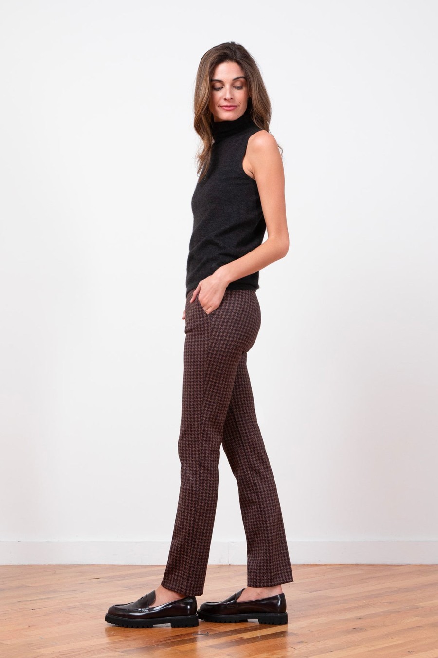 Pants | AVENUE MONTAIGNE Louis Houndstooth Copper