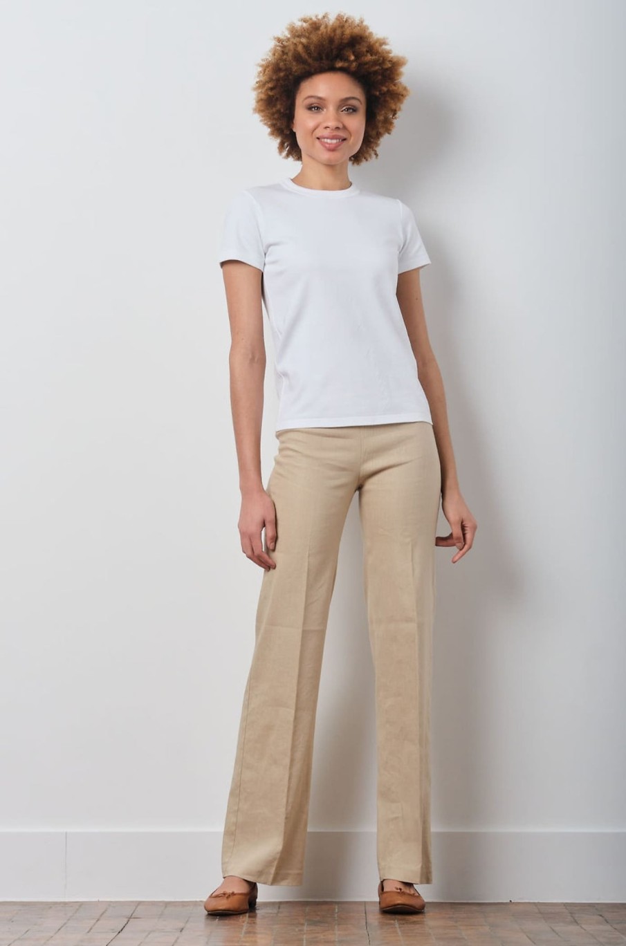 Pants | AVENUE MONTAIGNE Flavia Linen Khaki