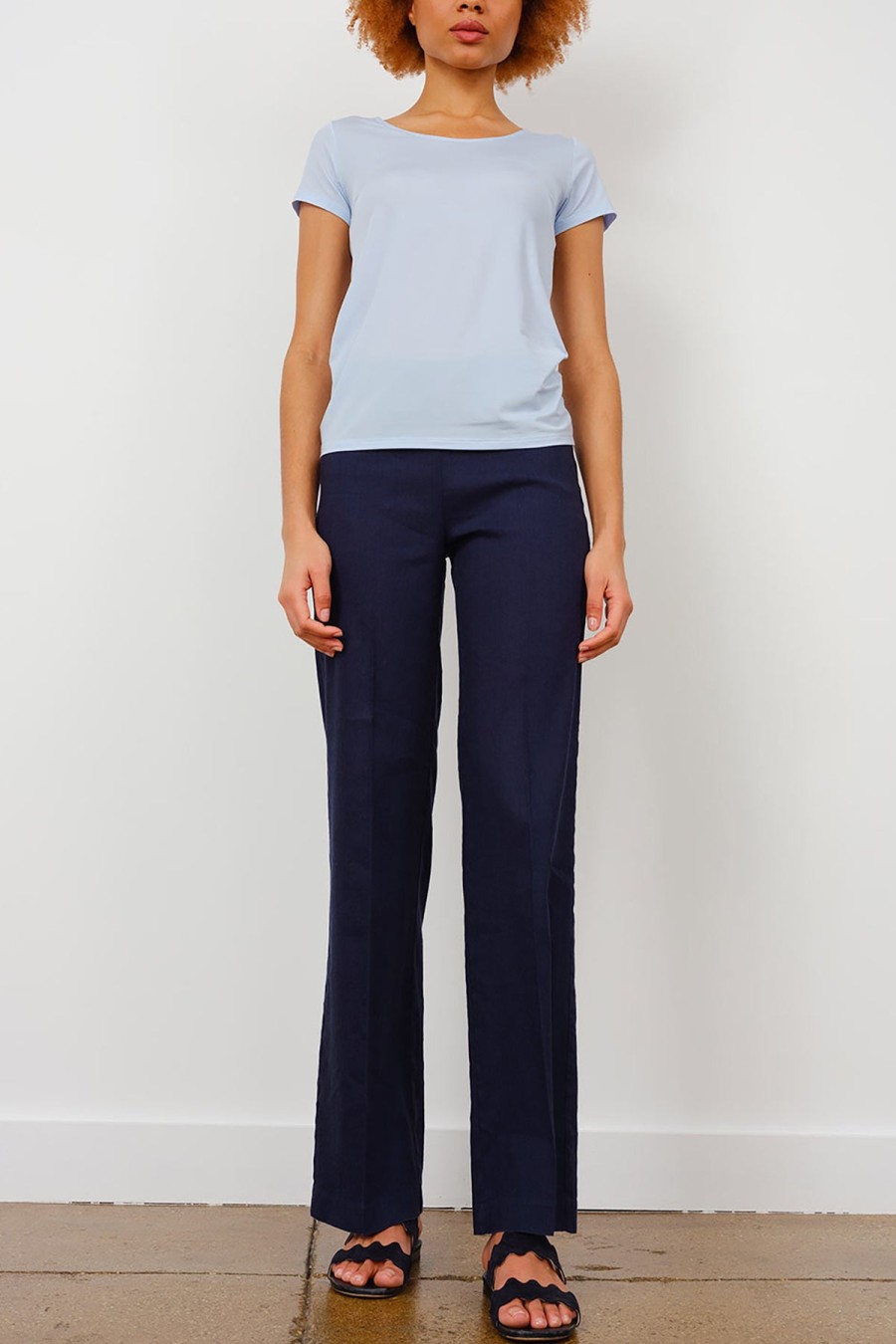 Pants | AVENUE MONTAIGNE Flavia Linen Navy