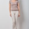 Pants | AVENUE MONTAIGNE Brigitte Seersucker Beige