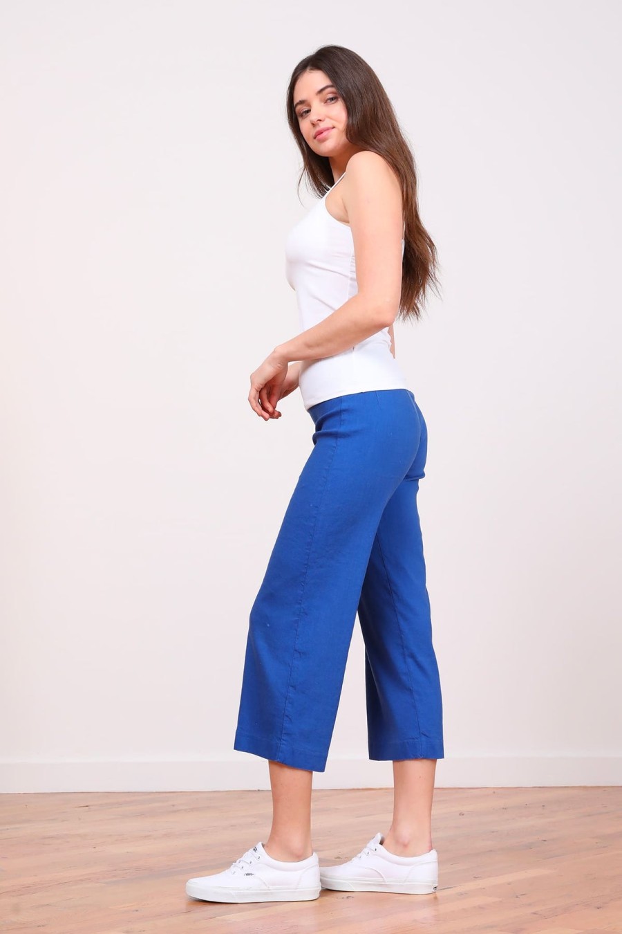 Pants | AVENUE MONTAIGNE Alex Linen Electric Blue