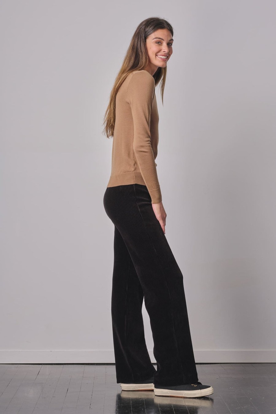 Pants | AVENUE MONTAIGNE Flavia Corduroy Black