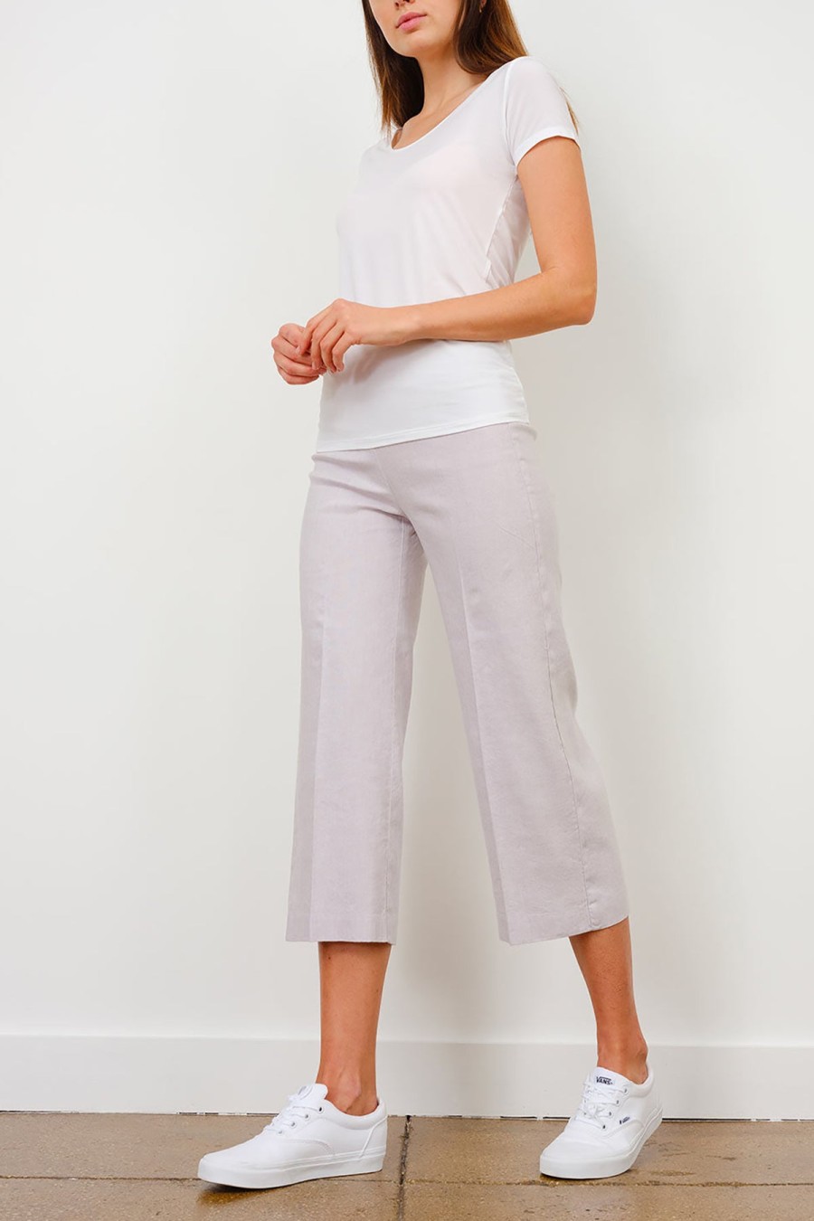 Pants | AVENUE MONTAIGNE Alex Linen Denim Light Grey