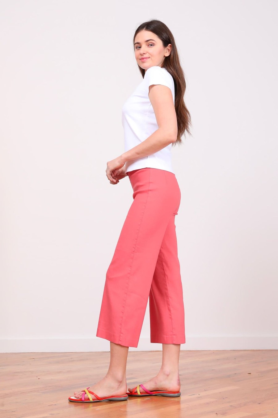 Pants | AVENUE MONTAIGNE Alex Linen Coral