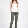 Pants | AVENUE MONTAIGNE Ben Linen Olive Green