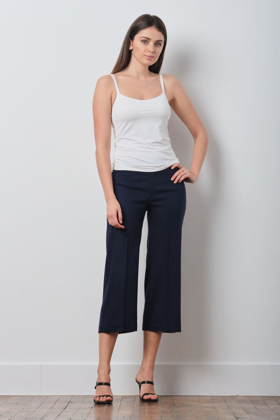 Pants | AVENUE MONTAIGNE Alex Linen Navy