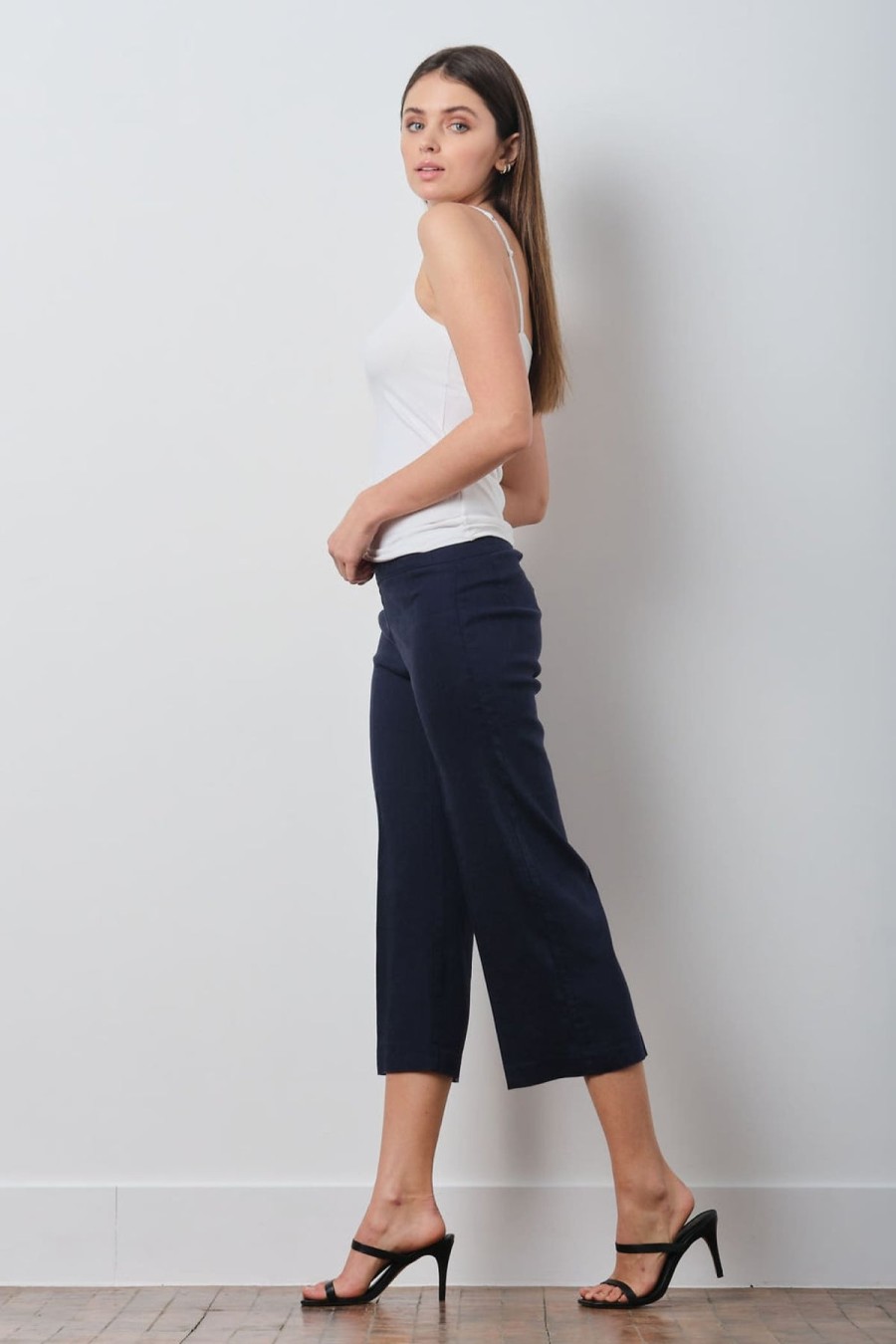 Pants | AVENUE MONTAIGNE Alex Linen Navy