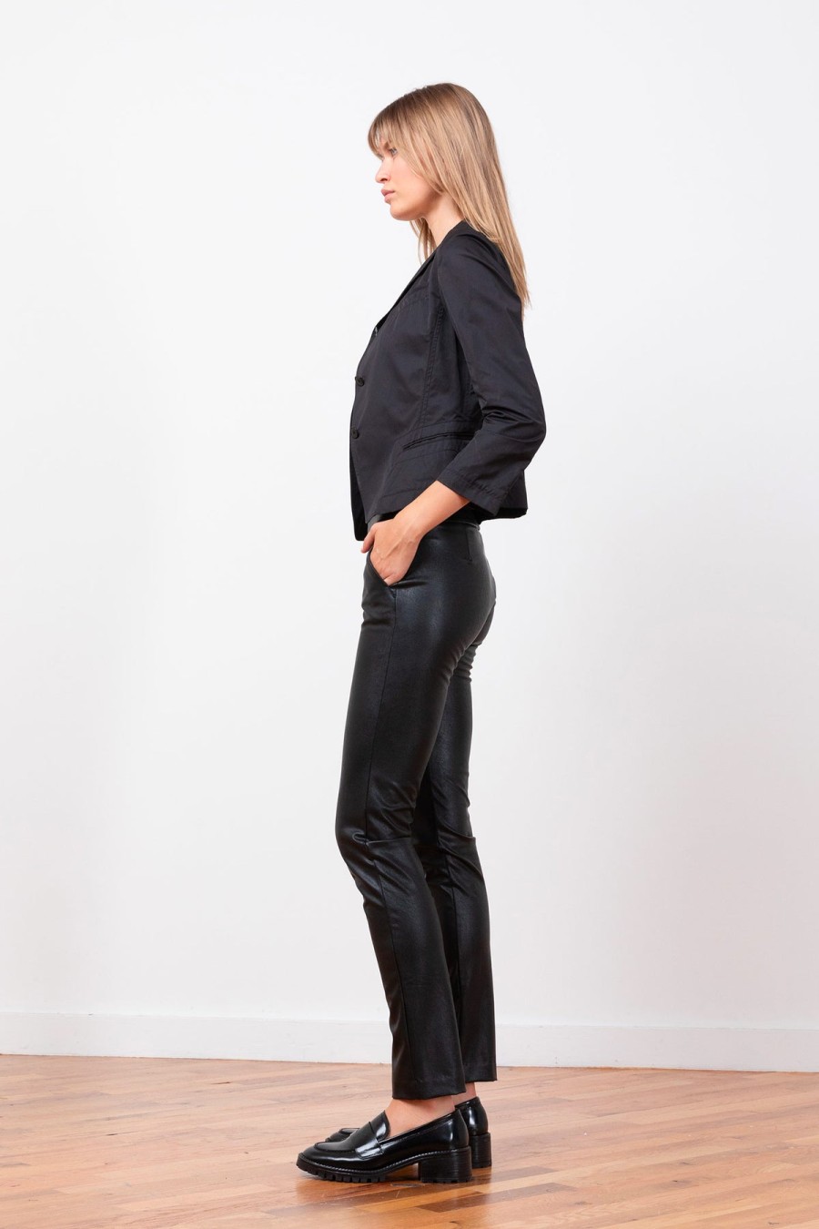 Pants | AVENUE MONTAIGNE Louis Pleather Black