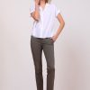 Pants | AVENUE MONTAIGNE Lulu Cotton Olive Green