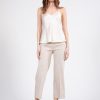 Pants | AVENUE MONTAIGNE Alex Linen Oatmeal