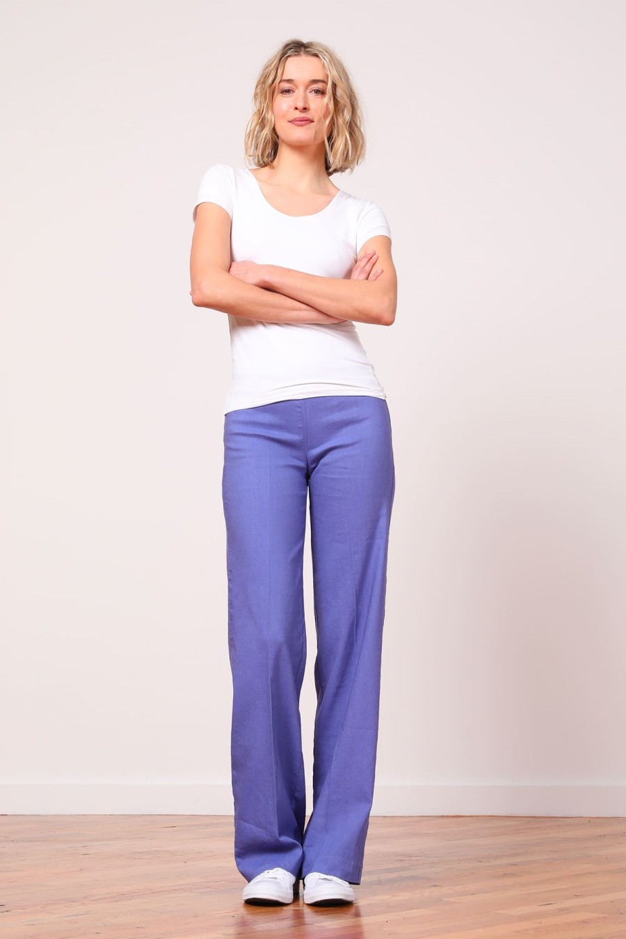 Pants | AVENUE MONTAIGNE Flavia Linen Purple