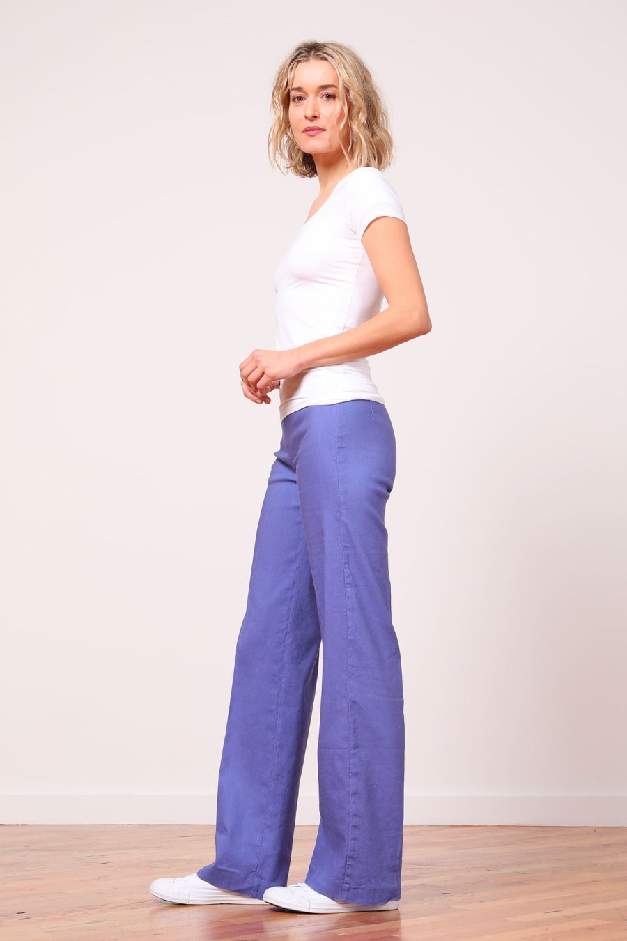 Pants | AVENUE MONTAIGNE Flavia Linen Purple