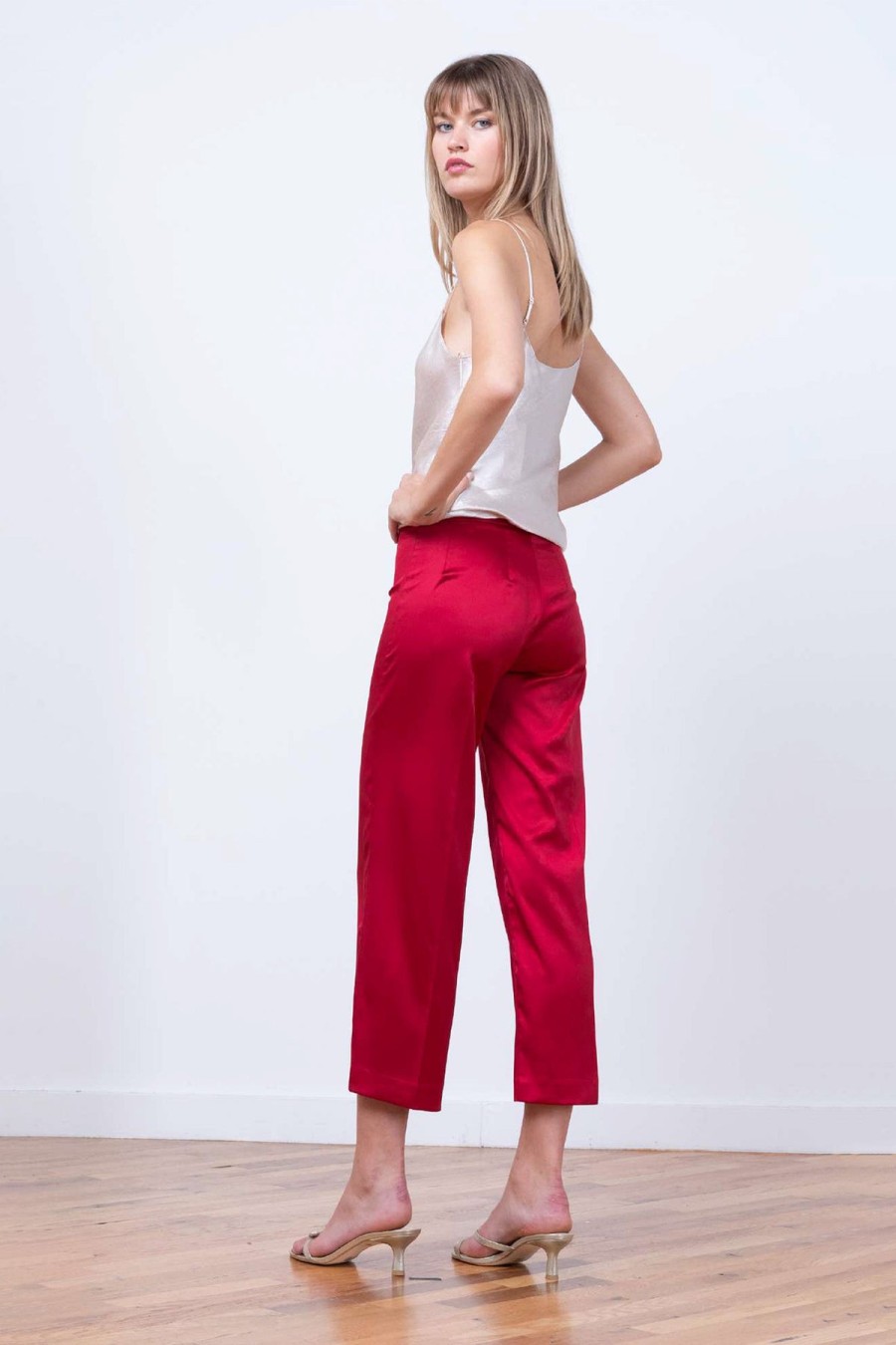 Pants | Avenue Montaigne Alex Satin Red