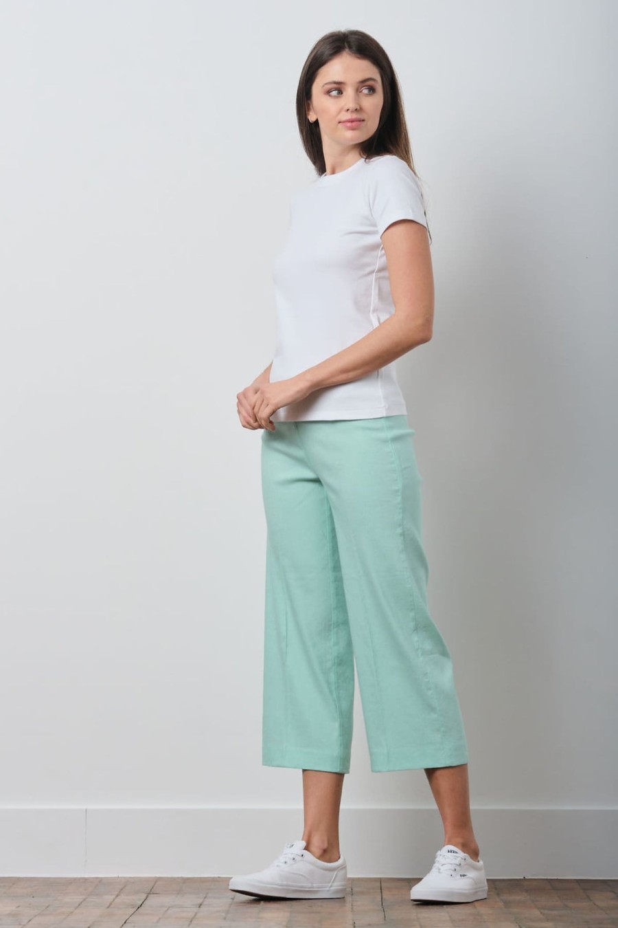 Pants | AVENUE MONTAIGNE Alex Linen Mint