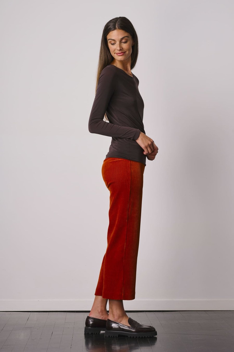 Pants | AVENUE MONTAIGNE Alex Corduroy Rust