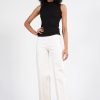 Pants | AVENUE MONTAIGNE Flavia White Denim With Satin Band