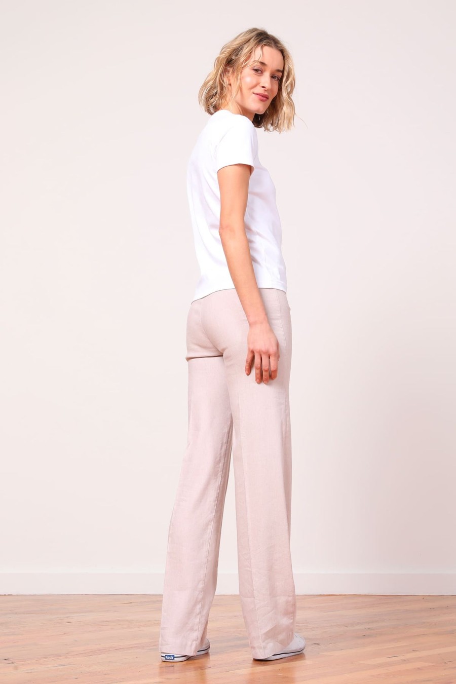 Pants | AVENUE MONTAIGNE Flavia Linen Oatmeal