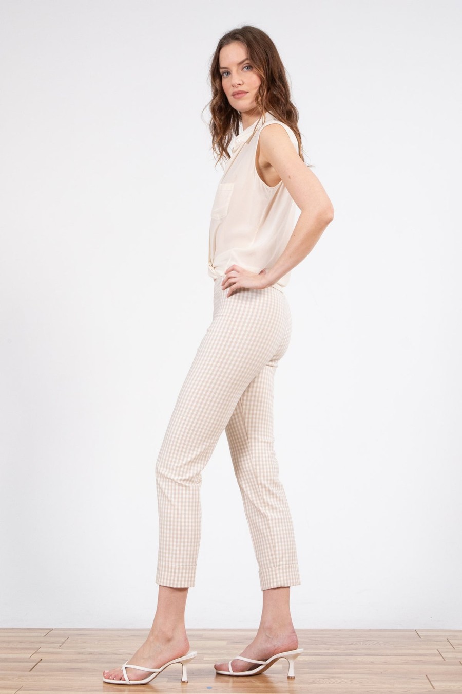 Pants | AVENUE MONTAIGNE Oliver Check Beige