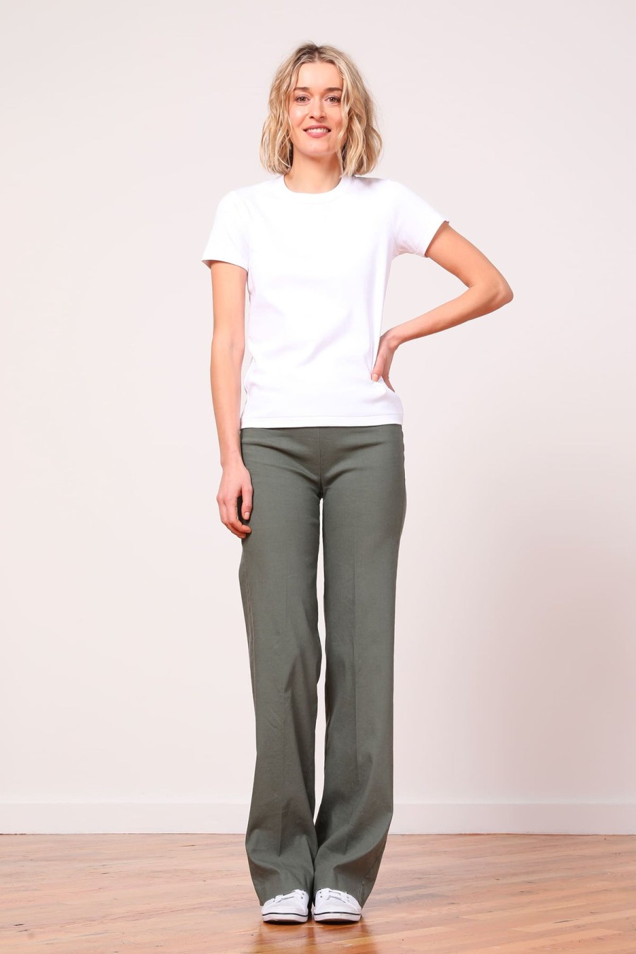 Pants | AVENUE MONTAIGNE Flavia Linen Olive Green