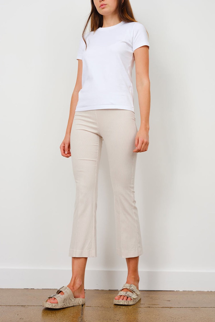 Pants | AVENUE MONTAIGNE Leo Seersucker Stripes Beige