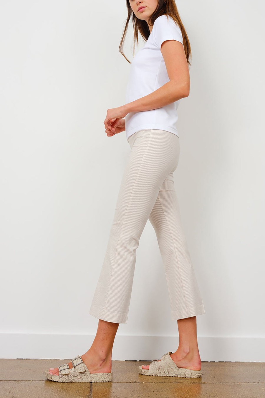 Pants | AVENUE MONTAIGNE Leo Seersucker Stripes Beige