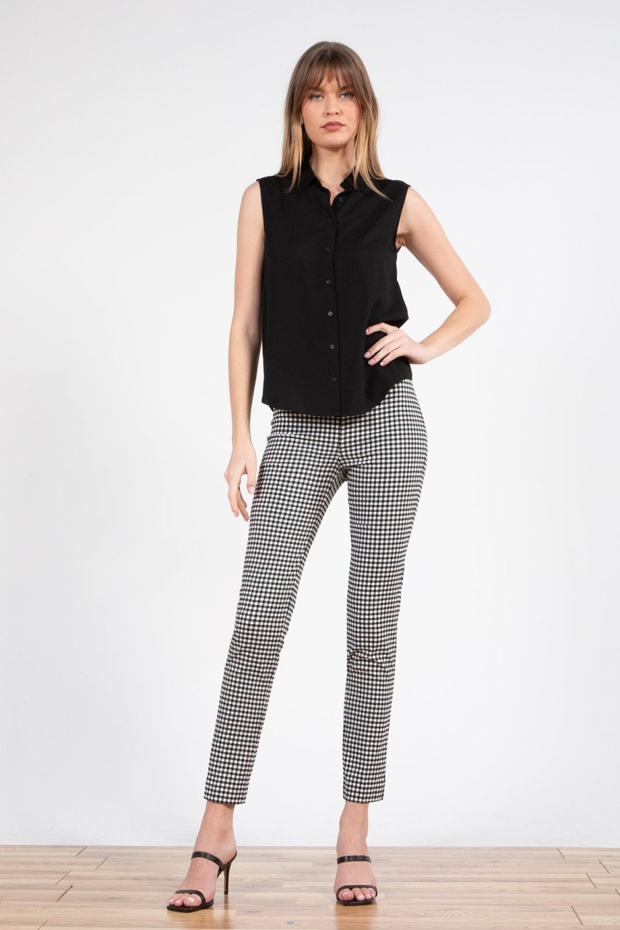 Pants | AVENUE MONTAIGNE Pars Check Black