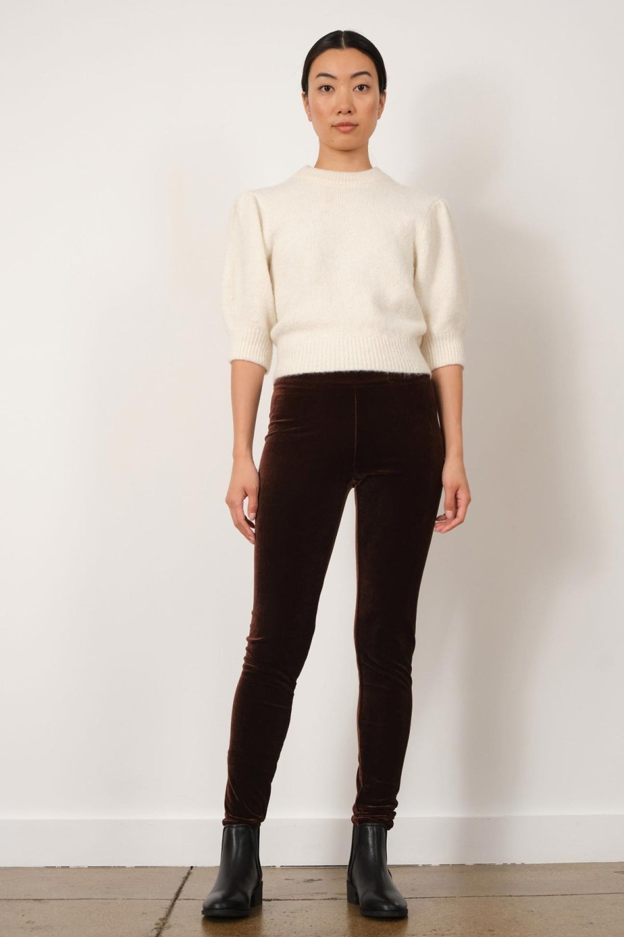 Pants | AVENUE MONTAIGNE Pull On Skinny Velvet Brown